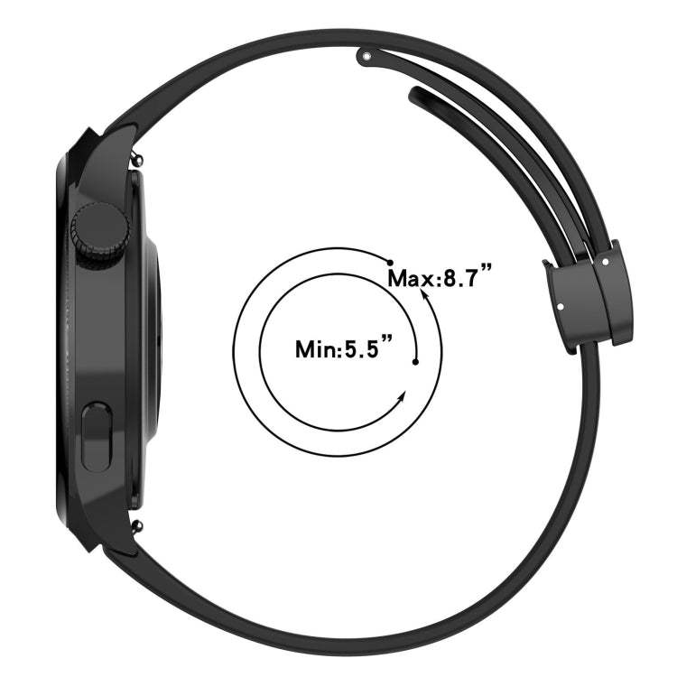18mm Groove Folding Black Buckle Silicone Watch Band(Black) - 18mm Bands by PMC TechLife | Online Shopping South Africa | PMC TechLife | Buy Now Pay Later Mobicred