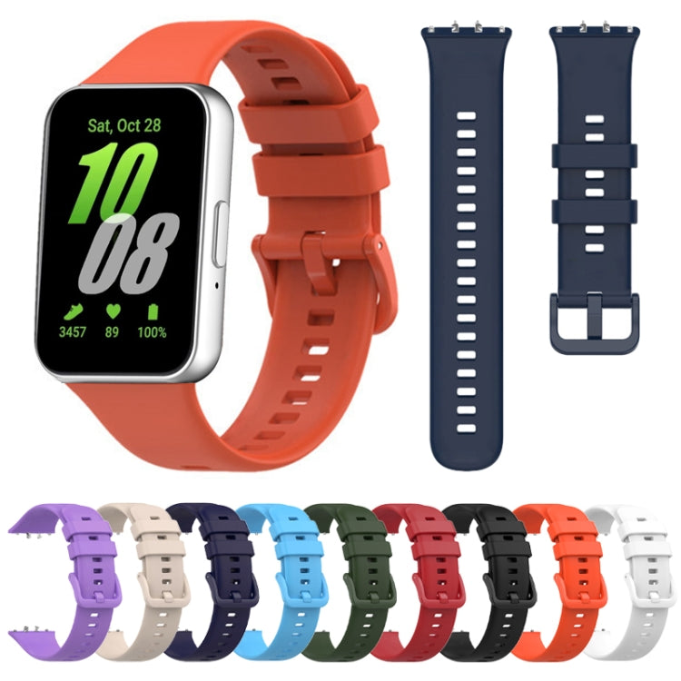 For Samsung Galaxy Fit 3 Solid Color Buckle Silicone Watch Band(Dark Blue) - Watch Bands by PMC TechLife | Online Shopping South Africa | PMC TechLife