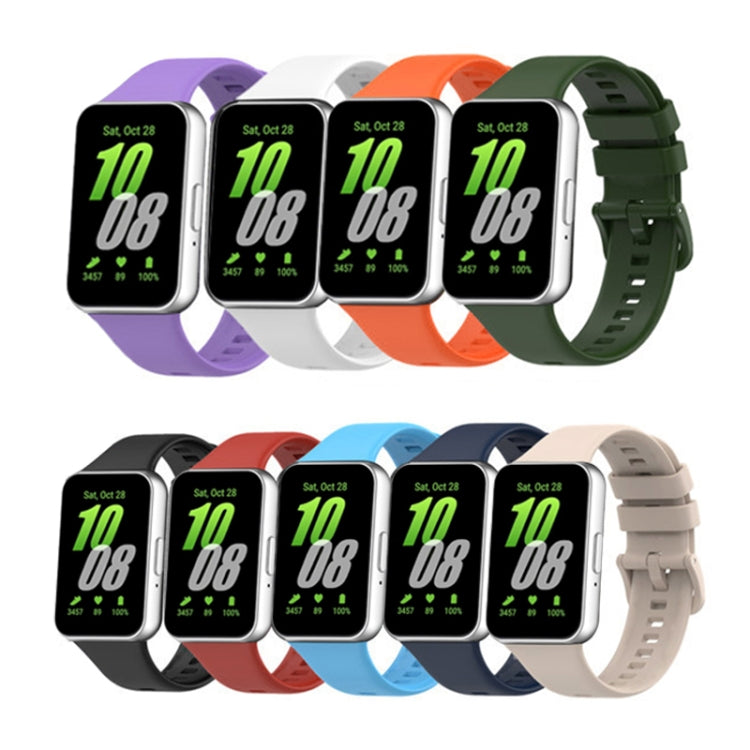 For Samsung Galaxy Fit 3 Solid Color Buckle Silicone Watch Band(Purple) - Watch Bands by PMC TechLife | Online Shopping South Africa | PMC TechLife