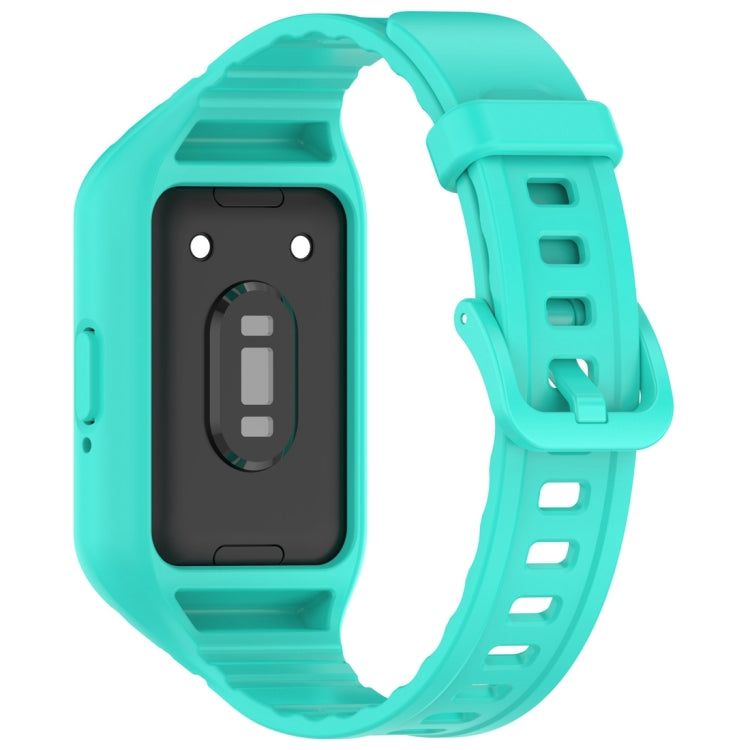 For Samsung Galaxy Fit 3 Solid Color Integrated TPU Watch Band(Cyan) - Watch Bands by PMC TechLife | Online Shopping South Africa | PMC TechLife