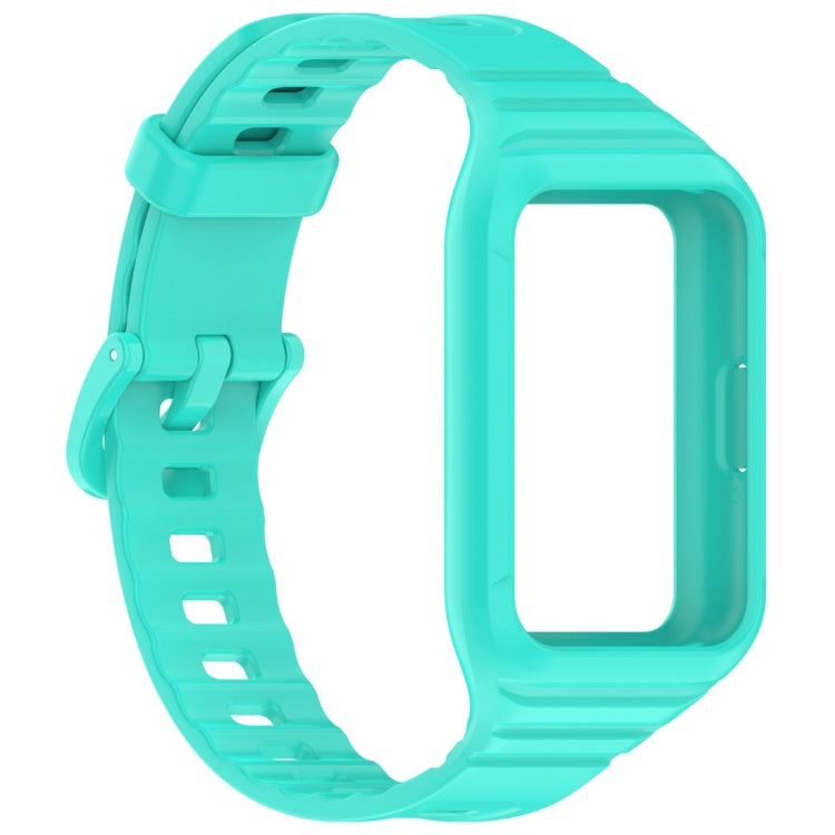 For Samsung Galaxy Fit 3 Solid Color Integrated TPU Watch Band(Cyan) - Watch Bands by PMC Jewellery | Online Shopping South Africa | PMC Jewellery