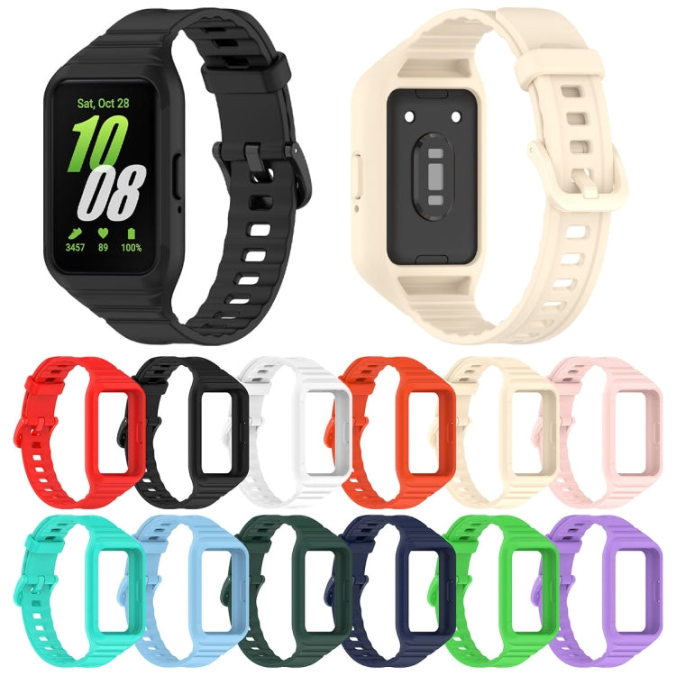 For Samsung Galaxy Fit 3 Solid Color Integrated TPU Watch Band(Purple) - Watch Bands by PMC TechLife | Online Shopping South Africa | PMC TechLife
