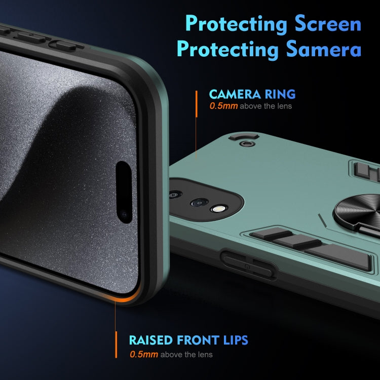For Honor X7b Shockproof Metal Ring Holder Phone Case(Green) - free shipping - PMC TechLife - Order now!
