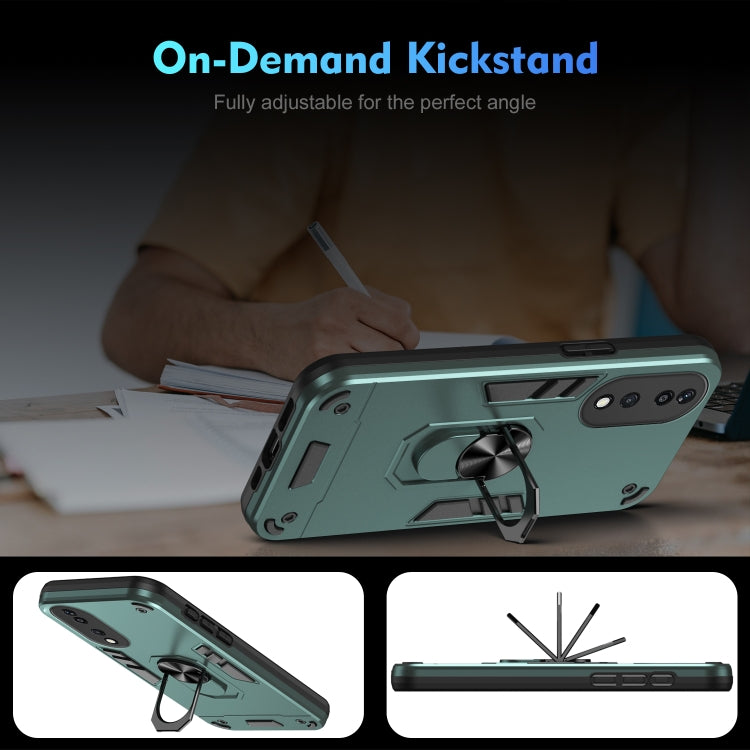 For Honor X7b Shockproof Metal Ring Holder Phone Case(Green) - free shipping - PMC TechLife - Order now!
