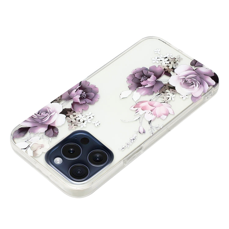 For iPhone 16 Pro Colorful Painting Pattern TPU Phone Case(Peony) - iPhone 16 Pro Cases by PMC TechLife | Online Shopping South Africa | PMC TechLife | Buy Now Pay Later Mobicred