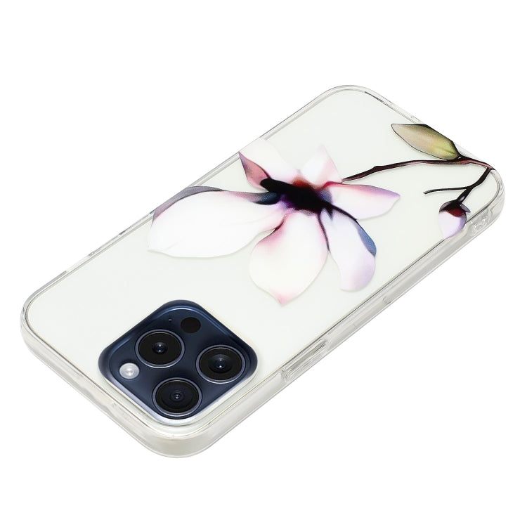 For iPhone 16 Pro Colorful Painting Pattern TPU Phone Case(White Flowers) - iPhone 16 Pro Cases by PMC TechLife | Online Shopping South Africa | PMC TechLife | Buy Now Pay Later Mobicred