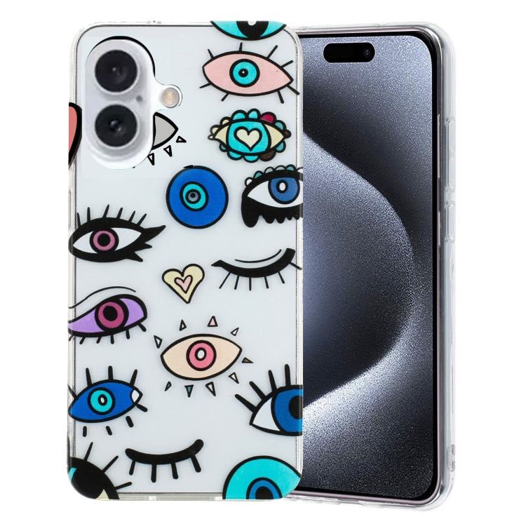 For iPhone 16 Colorful Painting Pattern TPU Phone Case(Eye Monster) - iPhone 16 Cases by PMC Jewellery | Online Shopping South Africa | PMC Jewellery | Buy Now Pay Later Mobicred