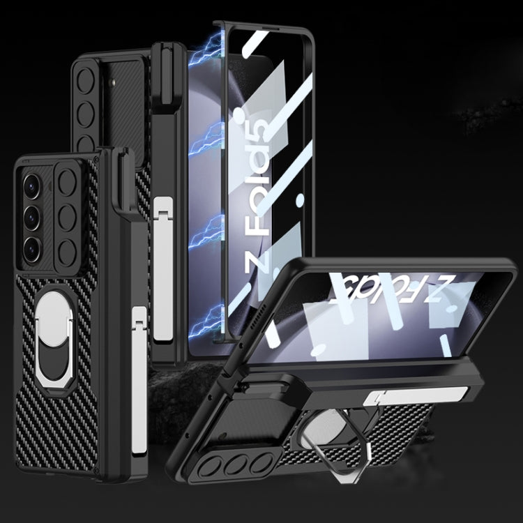 For Samsung Galaxy Z Fold5 GKK Integrated Magnetic Armor Full Coverage Phone Case(Carbon Fibre) - Galaxy Z Fold5 Cases by GKK | Online Shopping South Africa | PMC Jewellery | Buy Now Pay Later Mobicred