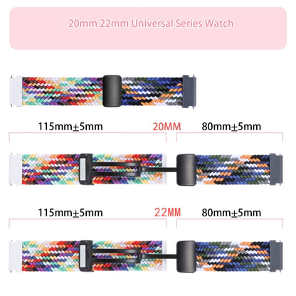 22mm Two-color Magnetic Braided Nylon Watch Band(Colorful Denim) - 22mm Bands by PMC Jewellery | Online Shopping South Africa | PMC Jewellery