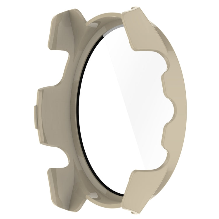 For Garmin Forerunner 165 / 165 Music PC + Tempered Film Integrated Watch Protective Case(Ivory White) - Watch Cases by PMC TechLife | Online Shopping South Africa | PMC TechLife