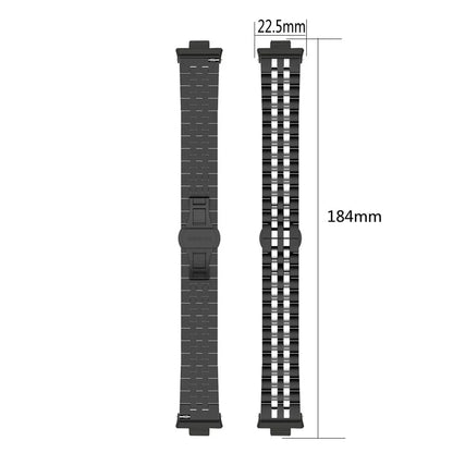 For  Xiaomi Redmi Watch 4 Five-bead Butterfly Buckle Metal Watch Band(Black Silver B) - Watch Bands by PMC Jewellery | Online Shopping South Africa | PMC Jewellery