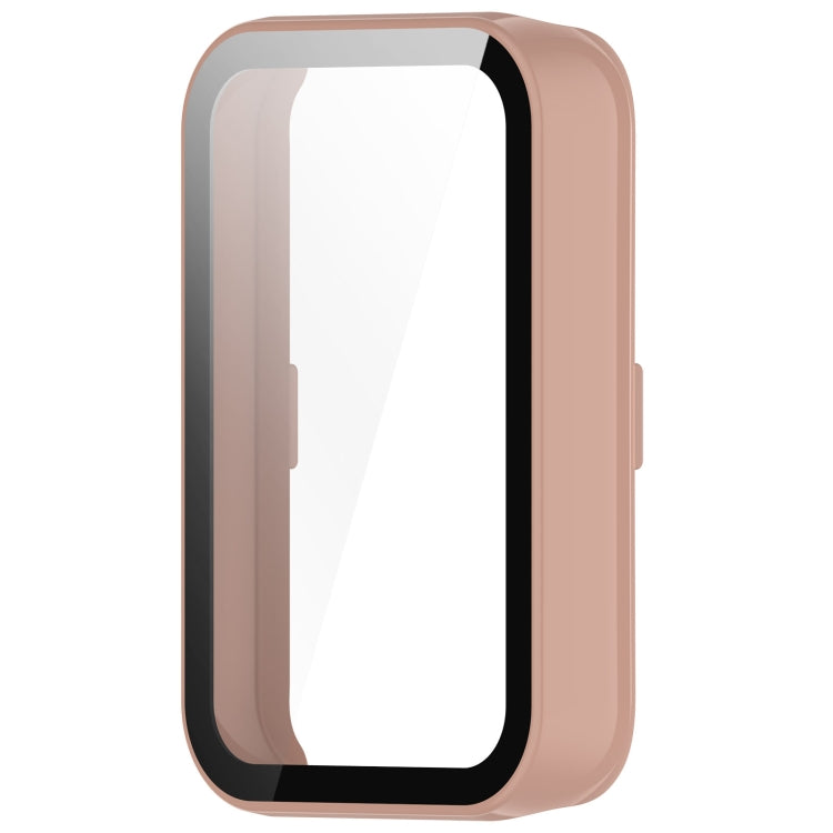 For Honor Band 9 PC + Tempered Film Integrated Watch Protective Case(Pink) - Watch Cases by PMC TechLife | Online Shopping South Africa | PMC TechLife | Buy Now Pay Later Mobicred