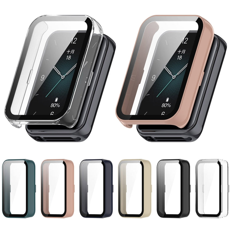 For Honor Band 9 PC + Tempered Film Integrated Watch Protective Case(Black) - Watch Cases by PMC TechLife | Online Shopping South Africa | PMC TechLife