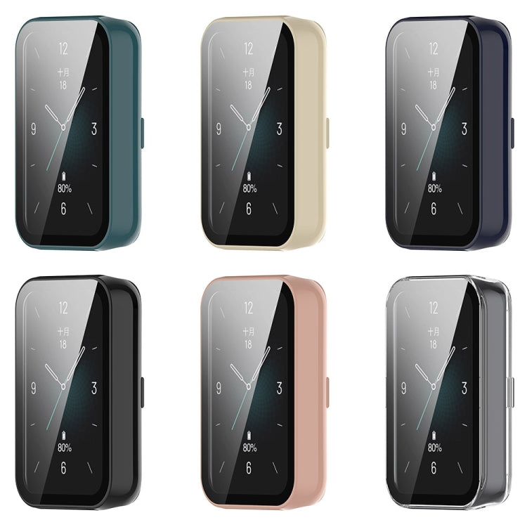 For Honor Band 9 PC + Tempered Film Integrated Watch Protective Case(Transparent) - Watch Cases by PMC TechLife | Online Shopping South Africa | PMC TechLife