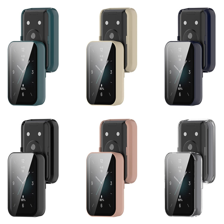 For Honor Band 9 PC + Tempered Film Integrated Watch Protective Case(Transparent) - Watch Cases by PMC TechLife | Online Shopping South Africa | PMC TechLife