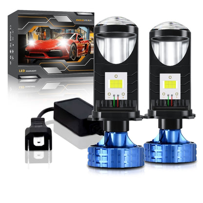 N4 1 Pair H4 Car mini Bifocal LED Lens Headlight(Black) - LED Headlamps by PMC Jewellery | Online Shopping South Africa | PMC Jewellery | Buy Now Pay Later Mobicred