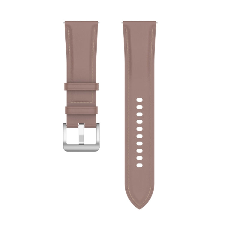 For Xiaomi Watch 2 22mm Genuine Leather Watch Band(Dark Pink) - Watch Bands by PMC TechLife | Online Shopping South Africa | PMC TechLife