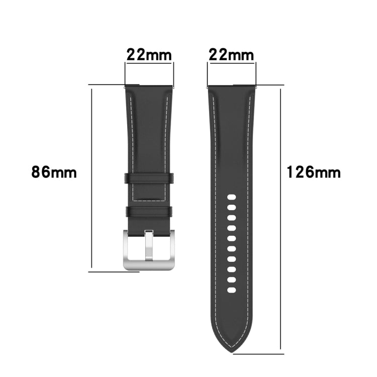 For Xiaomi Watch 2 22mm Genuine Leather Watch Band(Dark Pink) - Watch Bands by PMC Jewellery | Online Shopping South Africa | PMC Jewellery