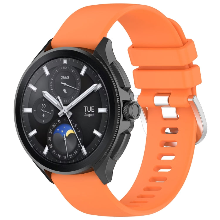 For Xiaomi Watch 2 Liquid Glossy Silver Buckle Silicone Watch Band(Orange) - Watch Bands by PMC Jewellery | Online Shopping South Africa | PMC Jewellery