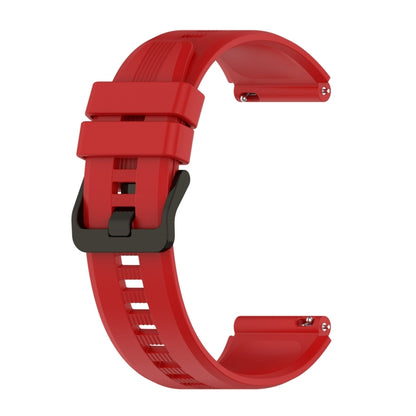 For Honor Watch GS 4 Striped Stainless Steel Buckle Silicone Watch Band(Red) - Watch Bands by PMC Jewellery | Online Shopping South Africa | PMC Jewellery