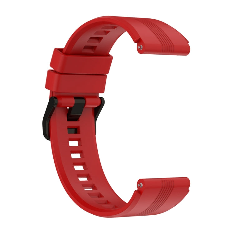 For Honor Watch GS 4 Striped Stainless Steel Buckle Silicone Watch Band(Red) - Watch Bands by PMC Jewellery | Online Shopping South Africa | PMC Jewellery