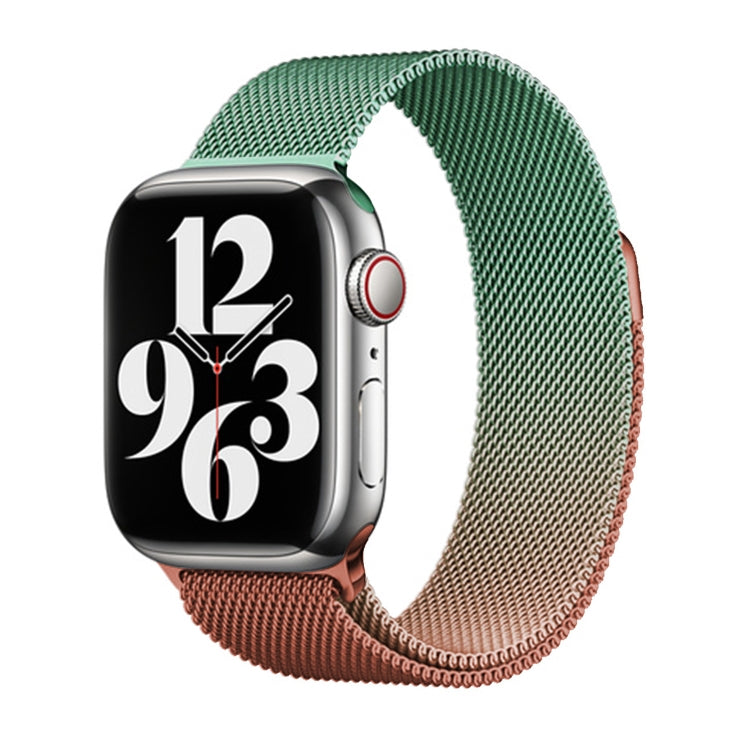 For Apple Watch Series 9 41mm Milan Gradient Loop Magnetic Buckle Watch Band(Orange Green) - Watch Bands by PMC TechLife | Online Shopping South Africa | PMC TechLife