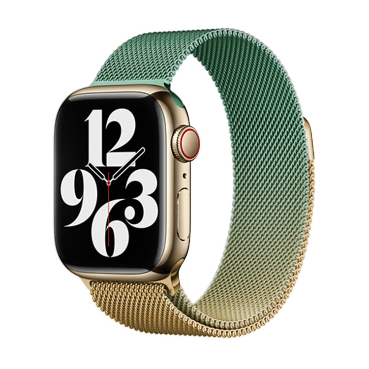 For Apple Watch Series 7 41mm Milan Gradient Loop Magnetic Buckle Watch Band(Gold Violet) - Watch Bands by PMC TechLife | Online Shopping South Africa | PMC TechLife