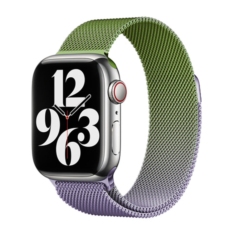 For Apple Watch SE 44mm Milan Gradient Loop Magnetic Buckle Watch Band(Purple Green) - Watch Bands by PMC TechLife | Online Shopping South Africa | PMC TechLife