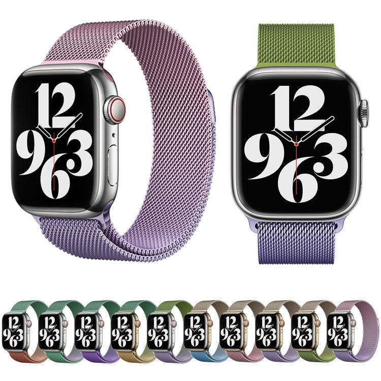 For Apple Watch 38mm Milan Gradient Loop Magnetic Buckle Watch Band(Gold Violet) - Watch Bands by PMC Jewellery | Online Shopping South Africa | PMC Jewellery