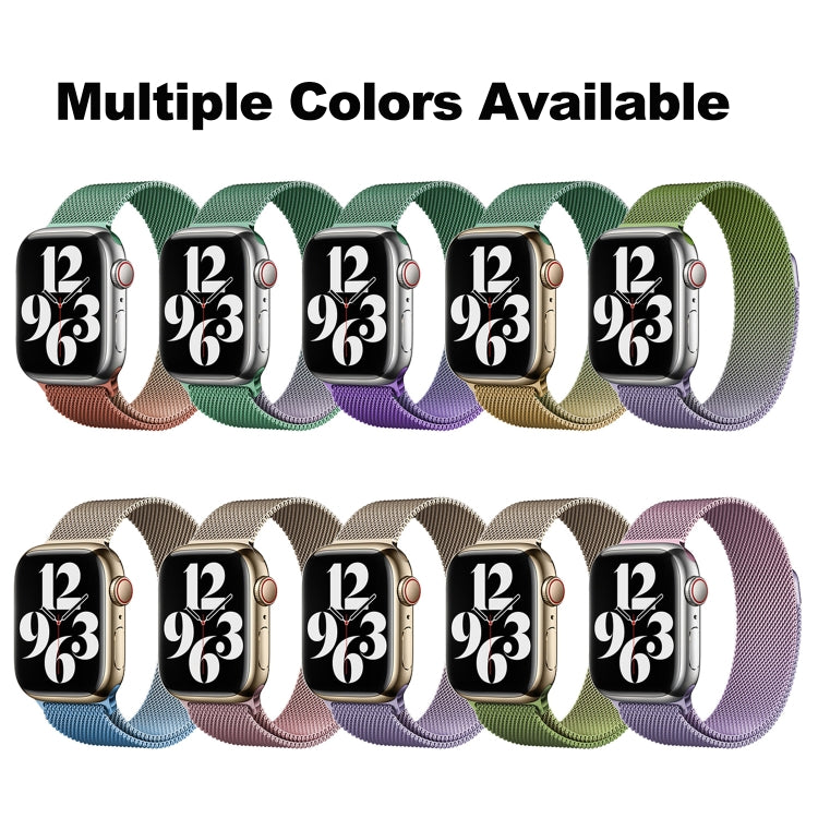 For Apple Watch Series 8 41mm Milan Gradient Loop Magnetic Buckle Watch Band(Purple Green) - Watch Bands by PMC Jewellery | Online Shopping South Africa | PMC Jewellery