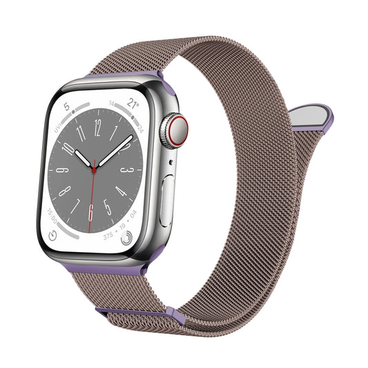 For Apple Watch Series 3 42mm Two Color Milanese Loop Magnetic Watch Band(Pink Purple) - Watch Bands by PMC Jewellery | Online Shopping South Africa | PMC Jewellery