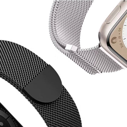 For Apple Watch Ultra 49mm Two Color Milanese Loop Magnetic Watch Band(Starlight Green) - Watch Bands by PMC Jewellery | Online Shopping South Africa | PMC Jewellery