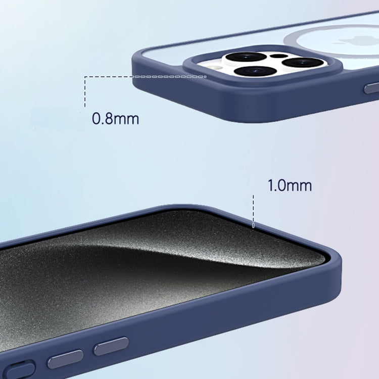 For iPhone 15 Pro Max Metal Button Skin Feel Matte MagSafe Shockproof Phone Case(Grey) - iPhone 15 Pro Max Cases by PMC TechLife | Online Shopping South Africa | PMC TechLife