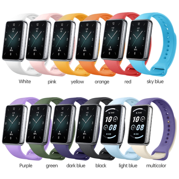 For Honor Band 9 Solid Color Silicone Watch Band(Pink) - Watch Bands by PMC TechLife | Online Shopping South Africa | PMC TechLife
