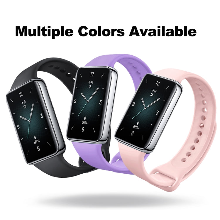 For Honor Band 9 Solid Color Silicone Watch Band(Purple) - Watch Bands by PMC TechLife | Online Shopping South Africa | PMC TechLife