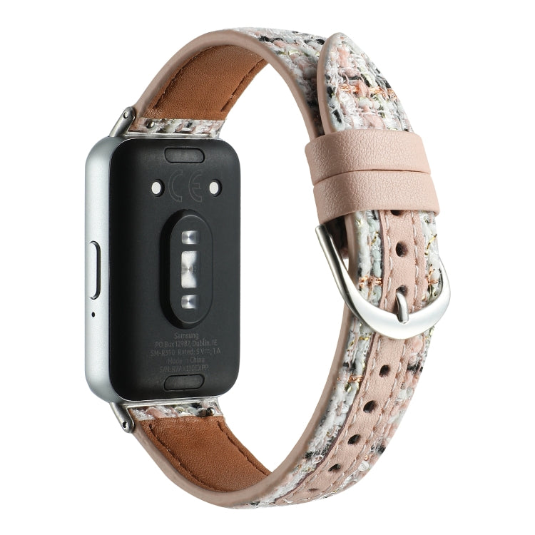 For Samsung Galaxy Fit 3 Woolen Leather Watch Band(Light Pink) - Watch Bands by PMC Jewellery | Online Shopping South Africa | PMC Jewellery