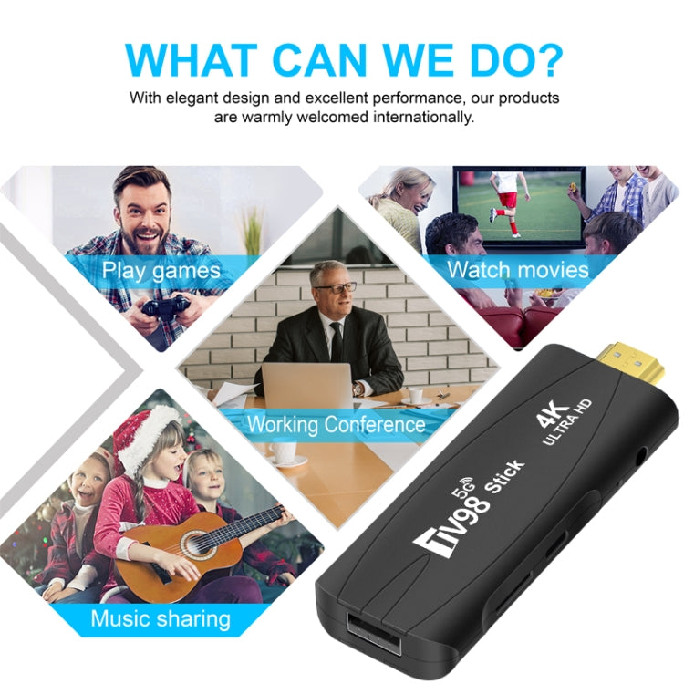TV98 Rockchip 3228A Quad Core 4K HD Bluetooth Android TV Stick, RAM:2GB+16GB(US Plug) - Android TV Sticks by PMC TechLife | Online Shopping South Africa | PMC TechLife | Buy Now Pay Later Mobicred