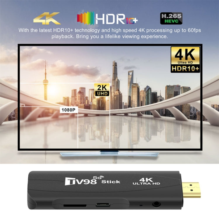 TV98 Rockchip 3228A Quad Core 4K HD Bluetooth Android TV Stick, RAM:2GB+16GB(UK Plug) - Android TV Sticks by PMC TechLife | Online Shopping South Africa | PMC TechLife | Buy Now Pay Later Mobicred