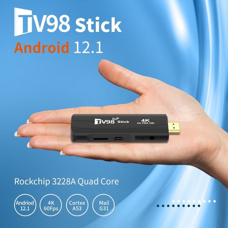 TV98 Rockchip 3228A Quad Core 4K HD Bluetooth Android TV Stick, RAM:4GB+32GB(UK Plug) - Android TV Sticks by PMC TechLife | Online Shopping South Africa | PMC TechLife | Buy Now Pay Later Mobicred