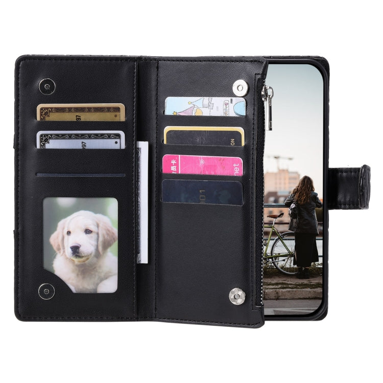 For Google Pixel 8 Pro Glitter Lattice Zipper Wallet Leather Phone Case(Black) - Google Cases by PMC TechLife | Online Shopping South Africa | PMC TechLife | Buy Now Pay Later Mobicred
