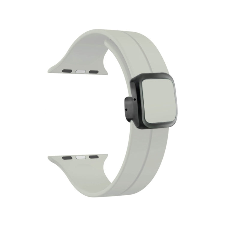For Apple Watch Series 2 38mm Magnetic Square Buckle Silicone Watch Band(Starlight) - Watch Bands by PMC TechLife | Online Shopping South Africa | PMC TechLife