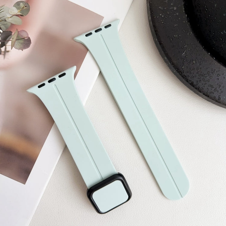 For Apple Watch 42mm Magnetic Square Buckle Silicone Watch Band(Sapphire Blue) - Watch Bands by PMC TechLife | Online Shopping South Africa | PMC TechLife