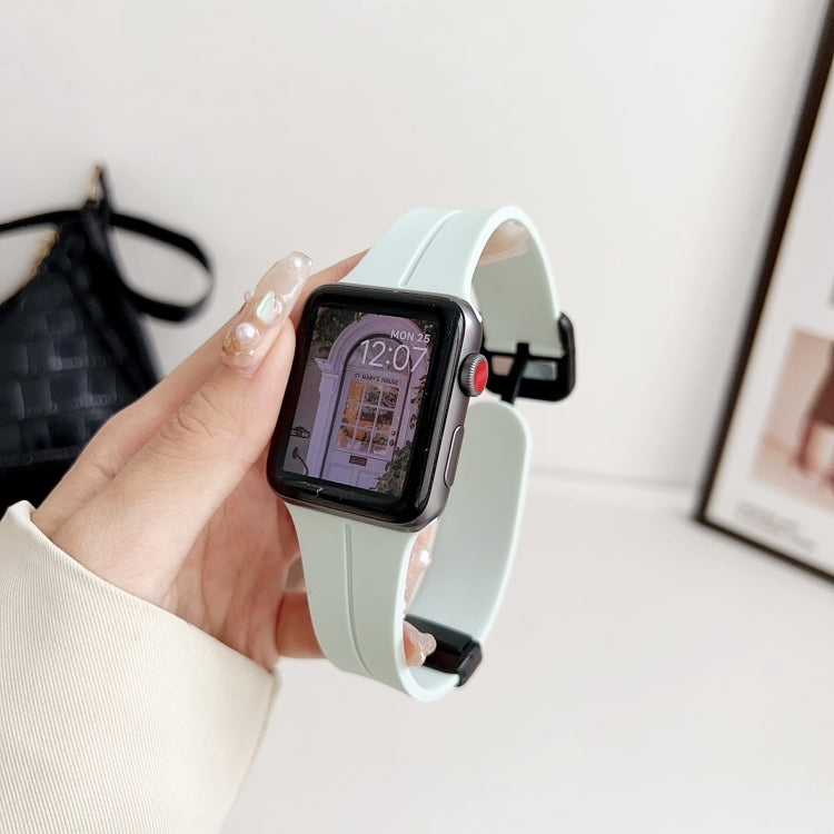 For Apple Watch 38mm Magnetic Square Buckle Silicone Watch Band(Sapphire Blue) - free shipping - PMC TechLife - Order now!