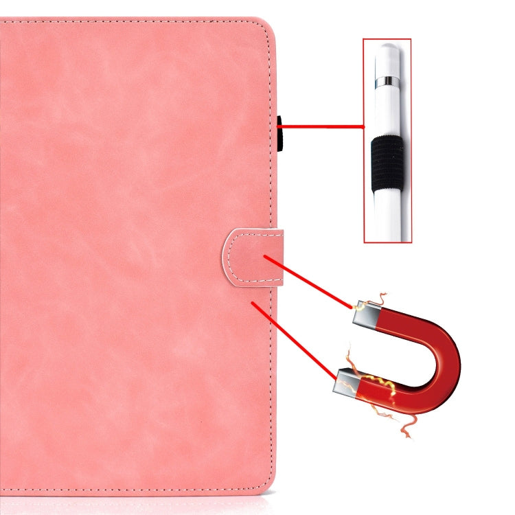 For Lenovo Tab M11 / Xiaoxin Pad 11 2024 Stitching Cowhide Texture Smart Leather Tablet Case(Pink) - Lenovo by PMC Jewellery | Online Shopping South Africa | PMC Jewellery | Buy Now Pay Later Mobicred