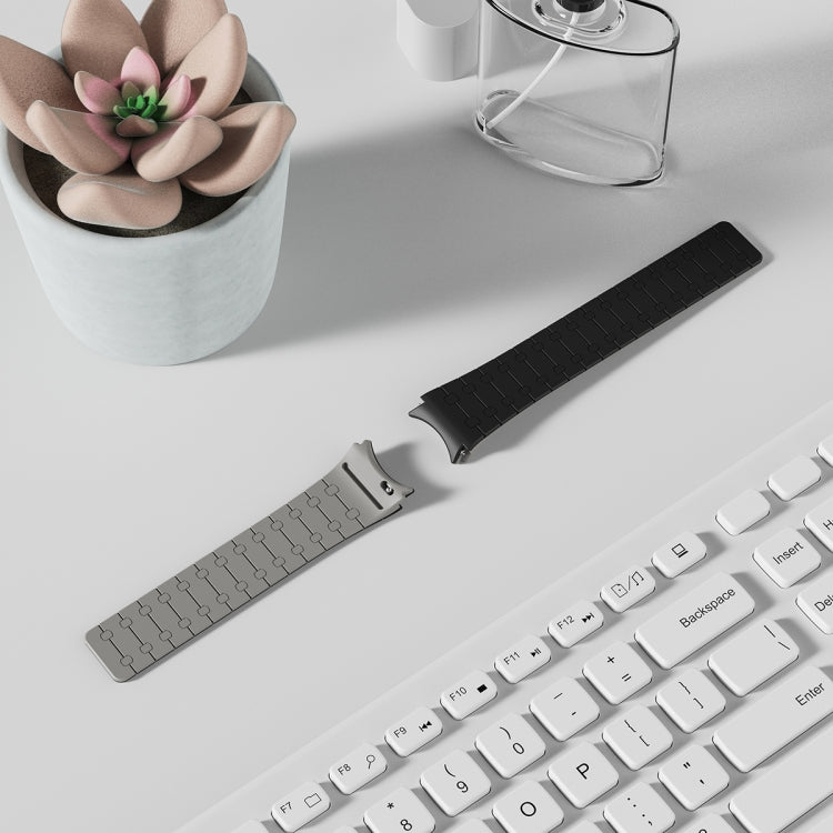For Samsung Galaxy Watch 6 / 5 / 4 Two Color Loop Magnetic Silicone Watch Band(Green+Grey) - Watch Bands by PMC TechLife | Online Shopping South Africa | PMC TechLife