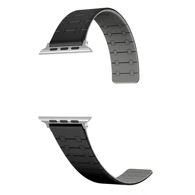 For Apple Watch Series 8 41mm Two Color Loop Magnetic Silicone Watch Band(Black+Grey) - Watch Bands by PMC TechLife | Online Shopping South Africa | PMC TechLife