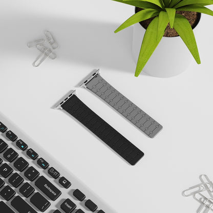 For Apple Watch Series 3 42mm Two Color Loop Magnetic Silicone Watch Band(Black+Grey) - Watch Bands by PMC Jewellery | Online Shopping South Africa | PMC Jewellery