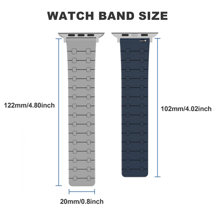 For Apple Watch Series 7 41mm Two Color Loop Magnetic Silicone Watch Band(Green+Grey) - Watch Bands by PMC Jewellery | Online Shopping South Africa | PMC Jewellery