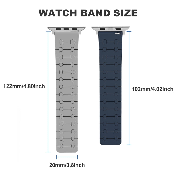 For Apple Watch SE 44mm Two Color Loop Magnetic Silicone Watch Band(Orange+Starlight) - Watch Bands by PMC TechLife | Online Shopping South Africa | PMC TechLife