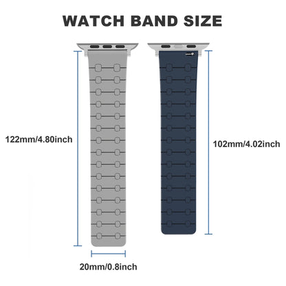 For Apple Watch Series 9 45mm Two Color Loop Magnetic Silicone Watch Band(Orange+Starlight) - Watch Bands by PMC Jewellery | Online Shopping South Africa | PMC Jewellery